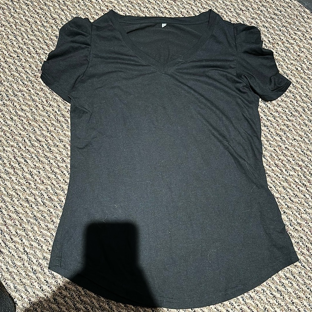 Black V-Neck T-Shirt - Picture 2 of 3